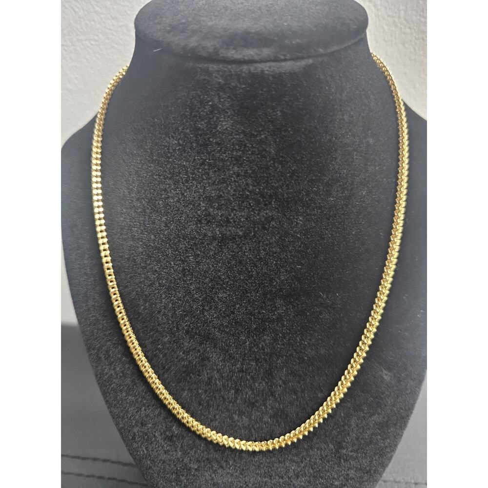 18in.14KGold plated over brass- 2.6mm FRANCO Chain Necklace w/ Red Velvet Pouch